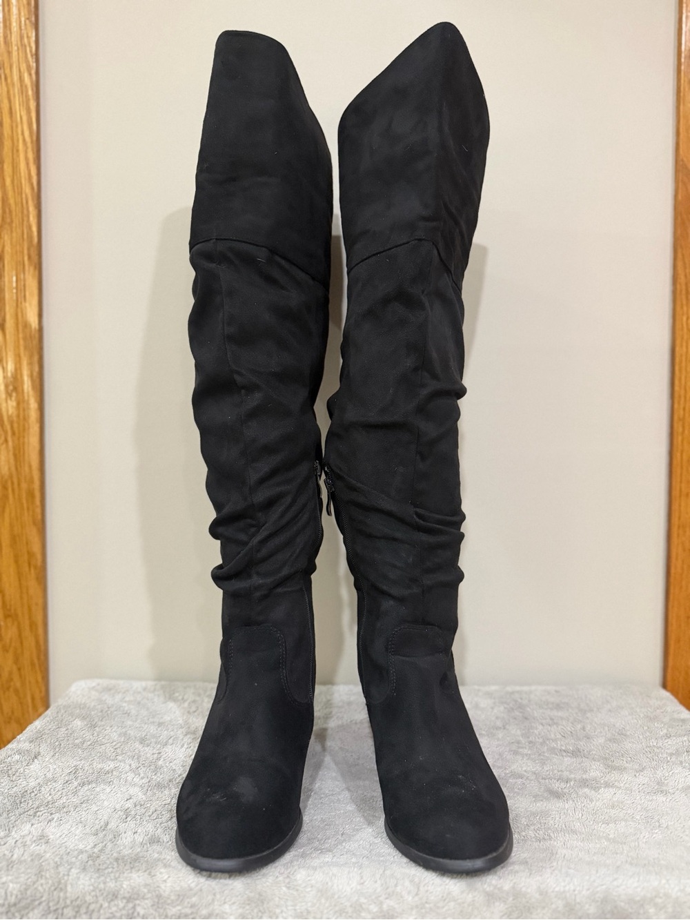 Journee Collection Black Over-the-Knee Slouch Boots